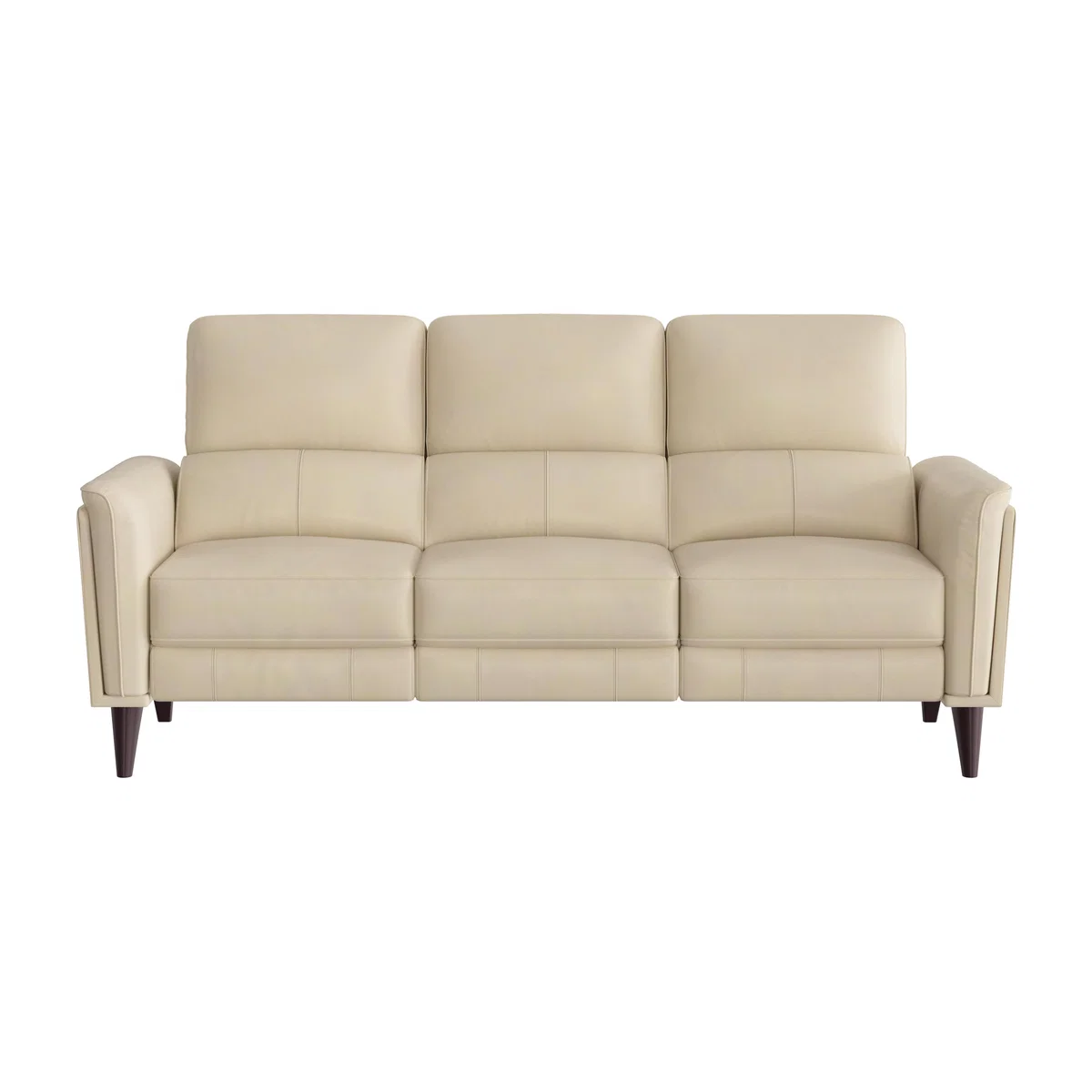 Compact Collection Klein 3 Seater NC Leather Power Recliner Sofa with Telescopic Headrests - NC Bisque