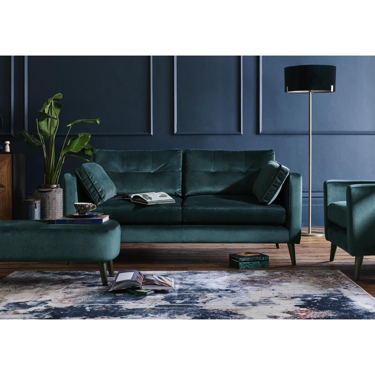 The Botanical Collection Verdosa 3 Seater Fabric Plain Sofa - Red – image 2