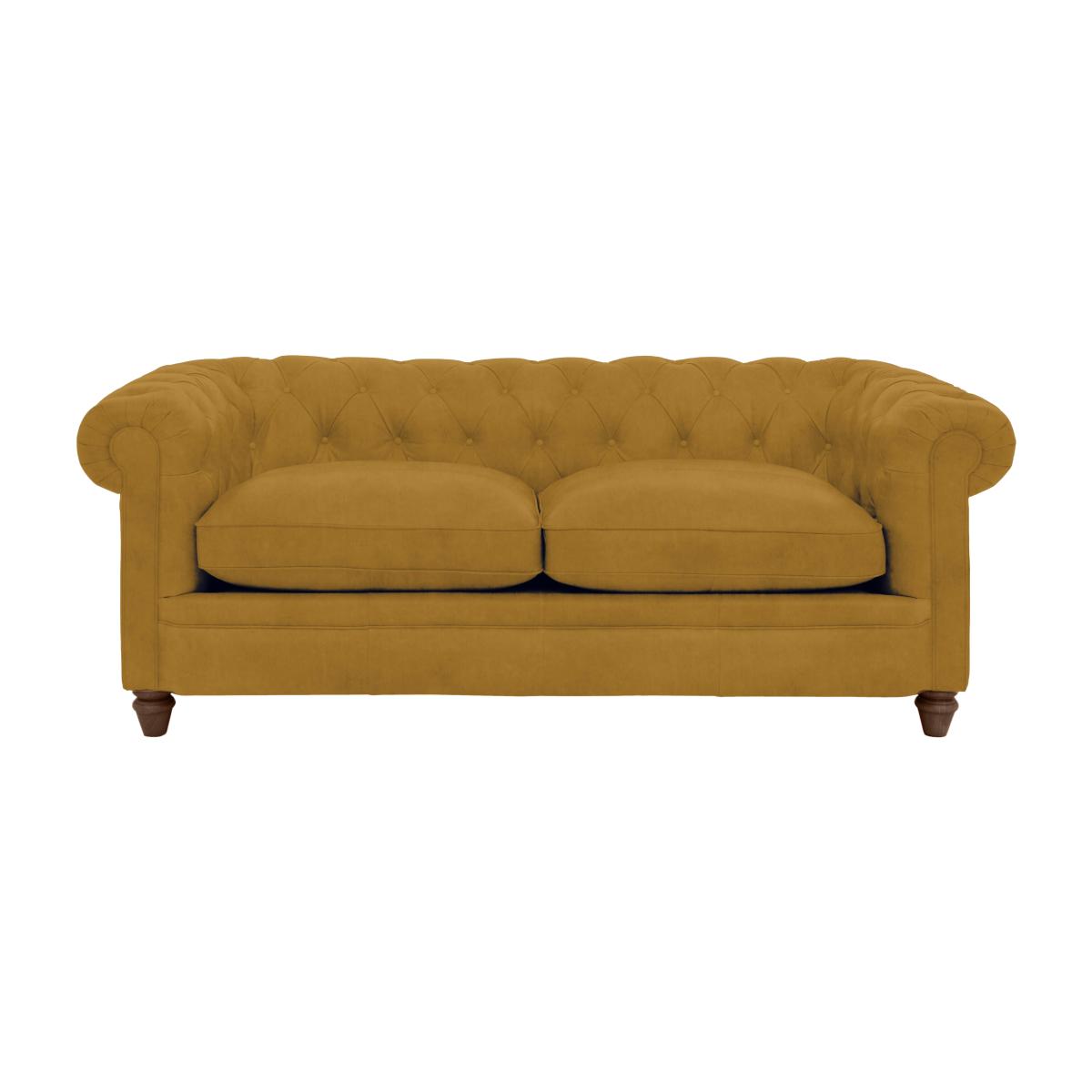 Alexander and James - Chesterfield Collection Ralph 3 Seater Fabric Sofa - Tumeric - Dark Feet
