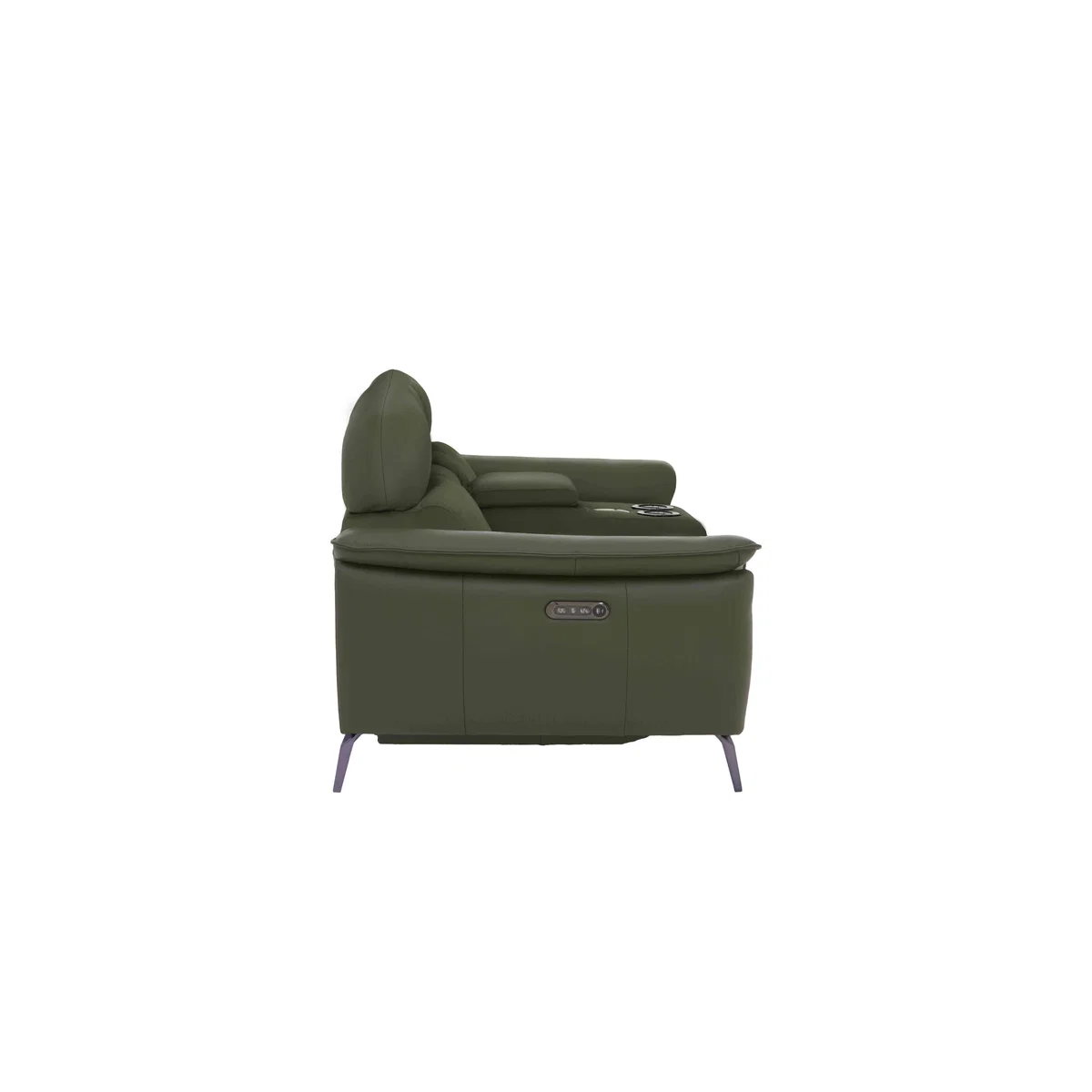 Jude 3 Seater Leather Power Recliner Sofa with Smart Console Unit and Power Telescopic Headrests - Lavender Grey – image 5