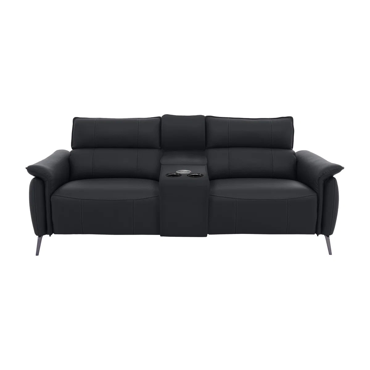 Jude 3 Seater Leather Power Recliner Sofa with Smart Console Unit and Power Telescopic Headrests - Lavender Grey – image 1