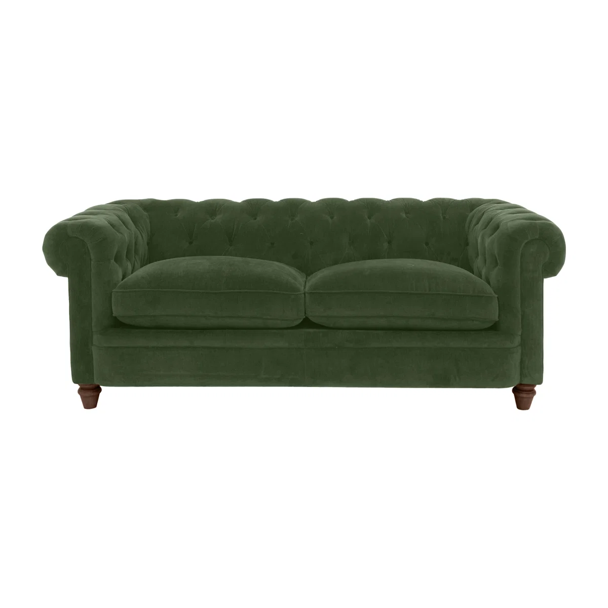 Alexander and James - Chesterfield Collection Ralph 3 Seater Fabric Sofa - Highland Green - Dark Feet