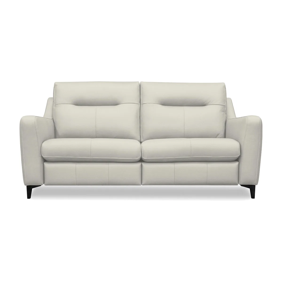 G Plan - Arlo 3 Seater Leather Sofa - No Recliner - Light Grey with Ebony Feet