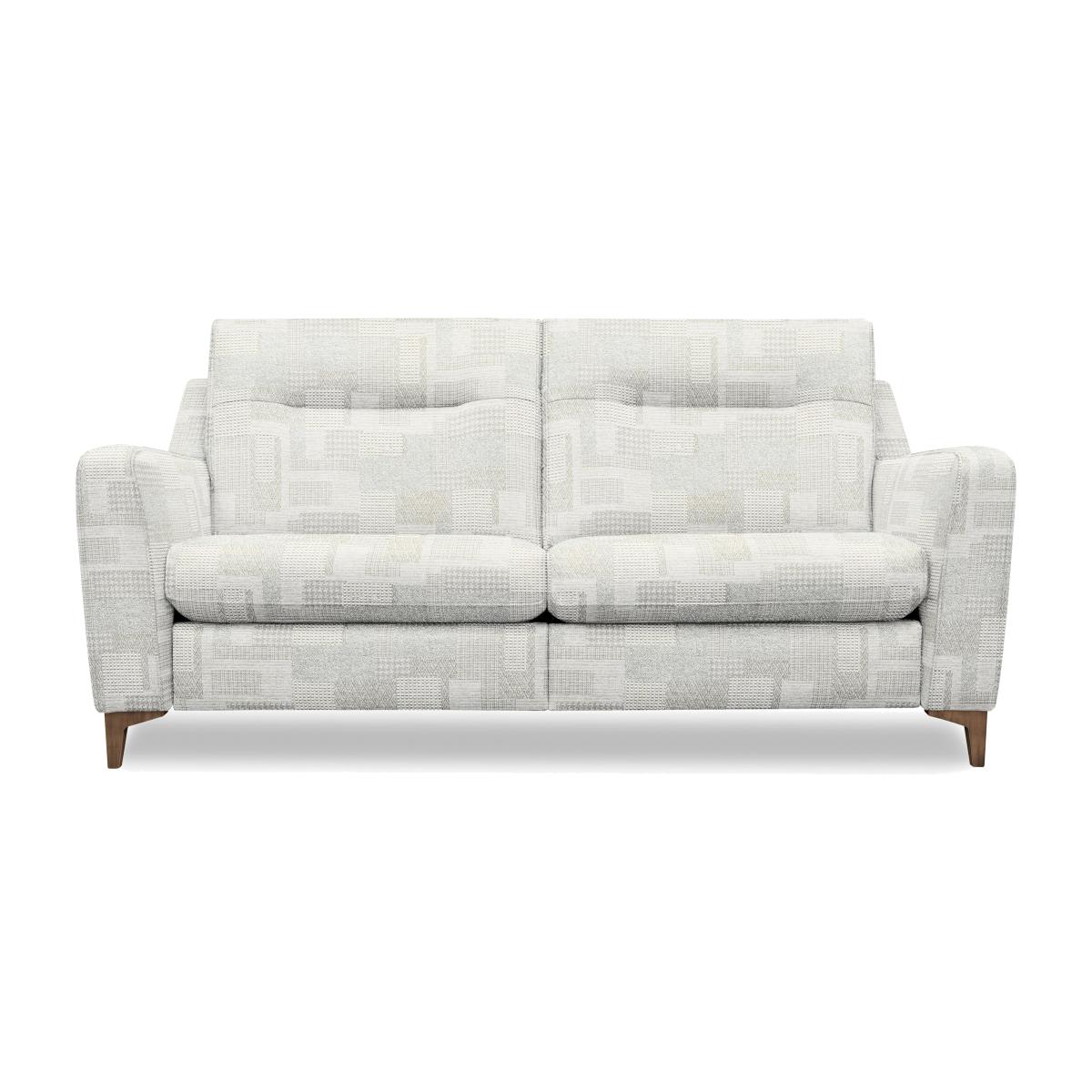 G Plan - Arlo 3 Seater Fabric Sofa - No Recliner - Lydia Blush with Walnut Feet