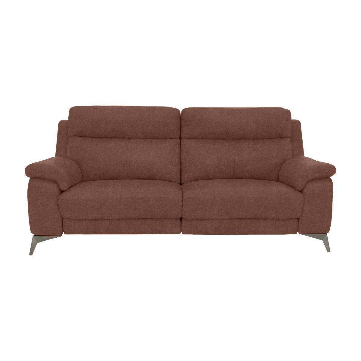 Missouri 3 Seater Fabric Recliner Sofa with Power Headrest - Brown – image 1