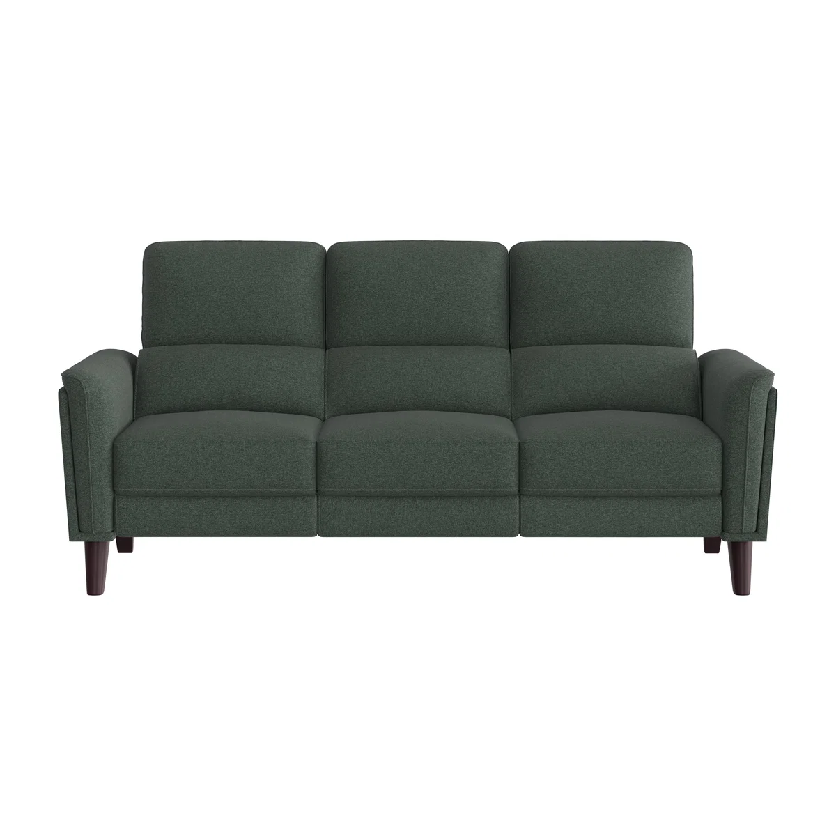 Compact Collection Klein 3 Seater Fabric Power Recliner Sofa with Telescopic Headrests - Moss Green