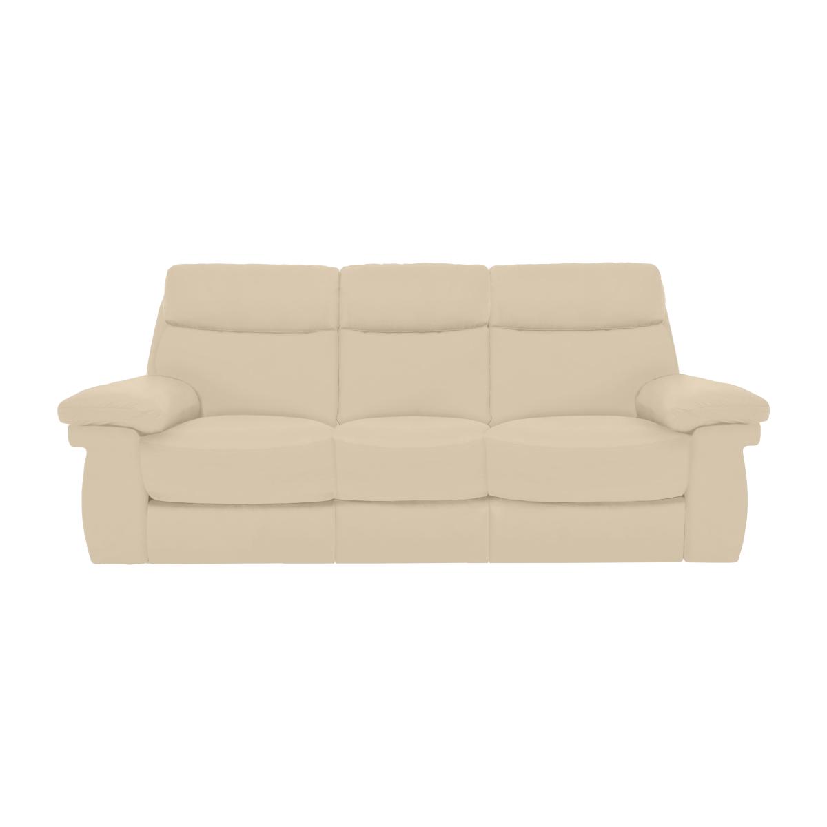 Comfort Story - Serene 3 Seater Leather Power Recliner Sofa with Headrests and Power Lumbar - Bisque