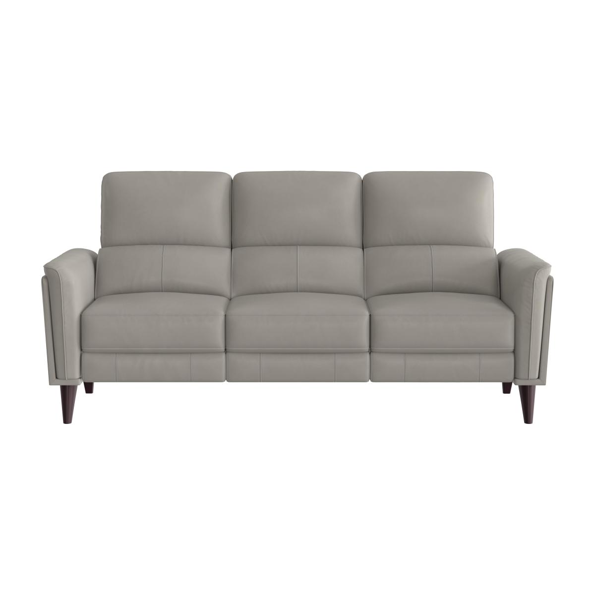 Compact Collection Klein 3 Seater HW Leather Power Recliner Sofa with Telescopic Headrests - Feather