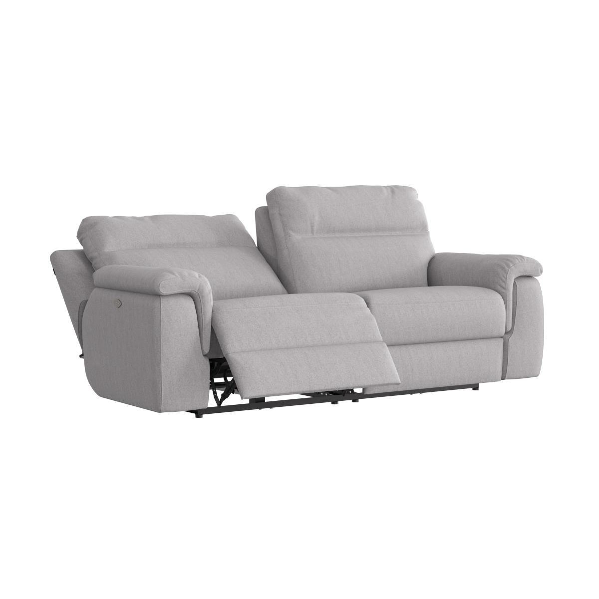 Nicoletti - Paolo 3 Seater Fabric Power Recliner Sofa - Grey – image 3
