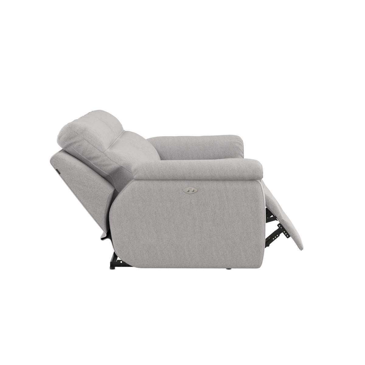 Nicoletti - Paolo 3 Seater Fabric Power Recliner Sofa - Grey – image 4