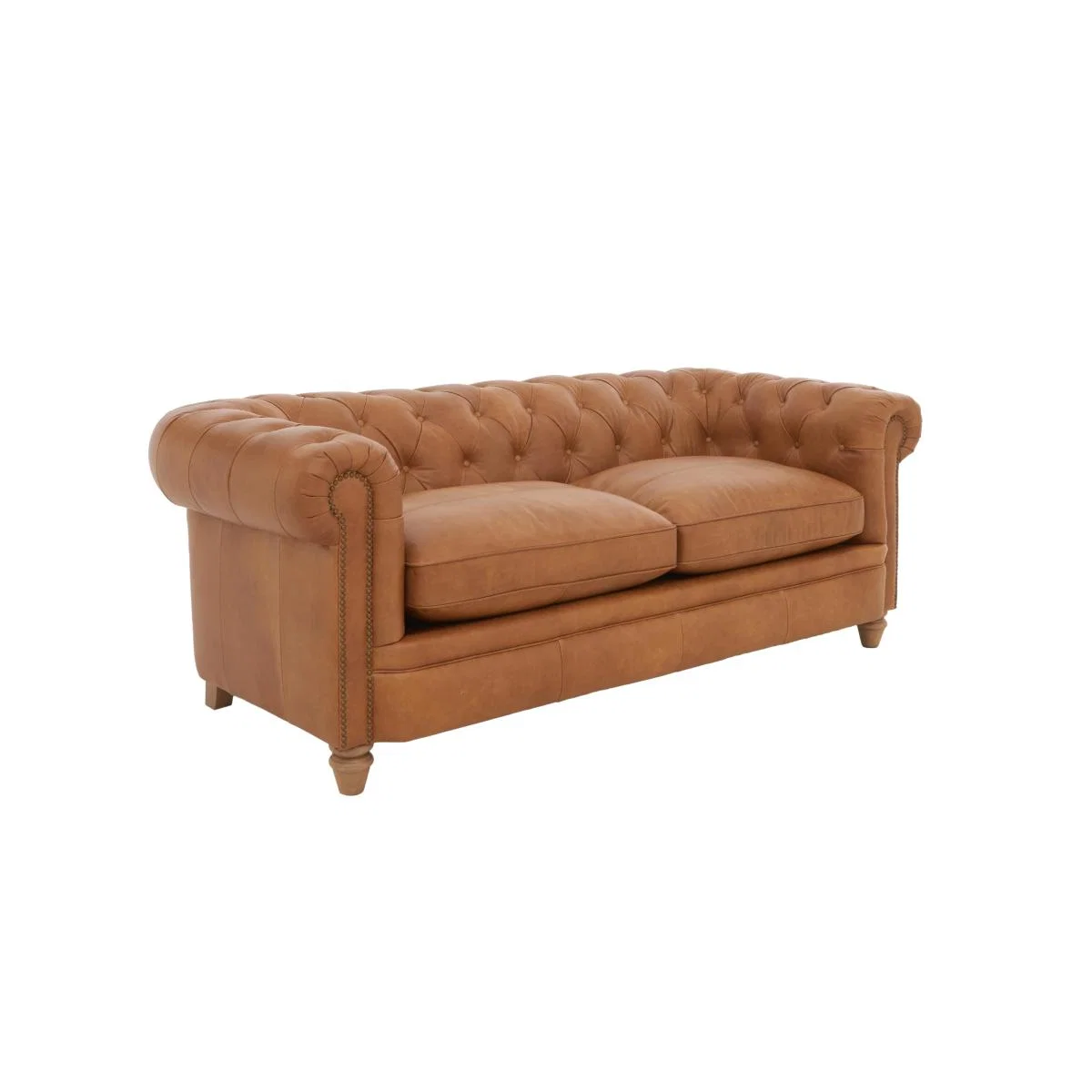 Alexander and James - Chesterfield Collection Ralph 3 Seater Leather Sofa - Original with Studs - Dark Feet – image 7
