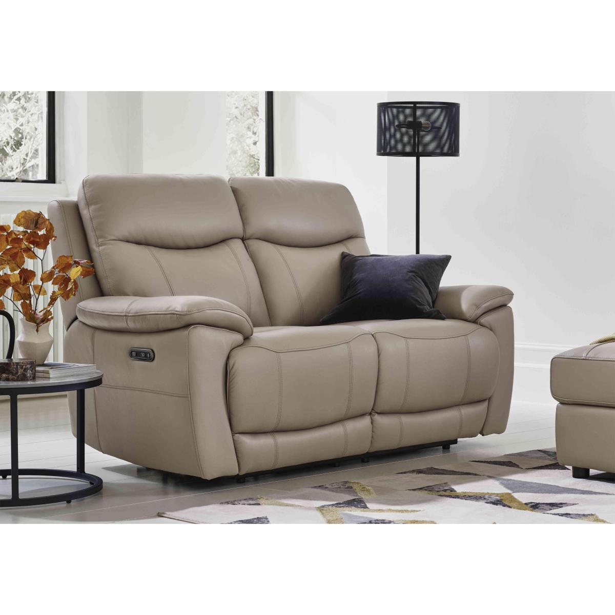 Sloane 3 Seater Leather Power Recliner Sofa - Storm – image 2
