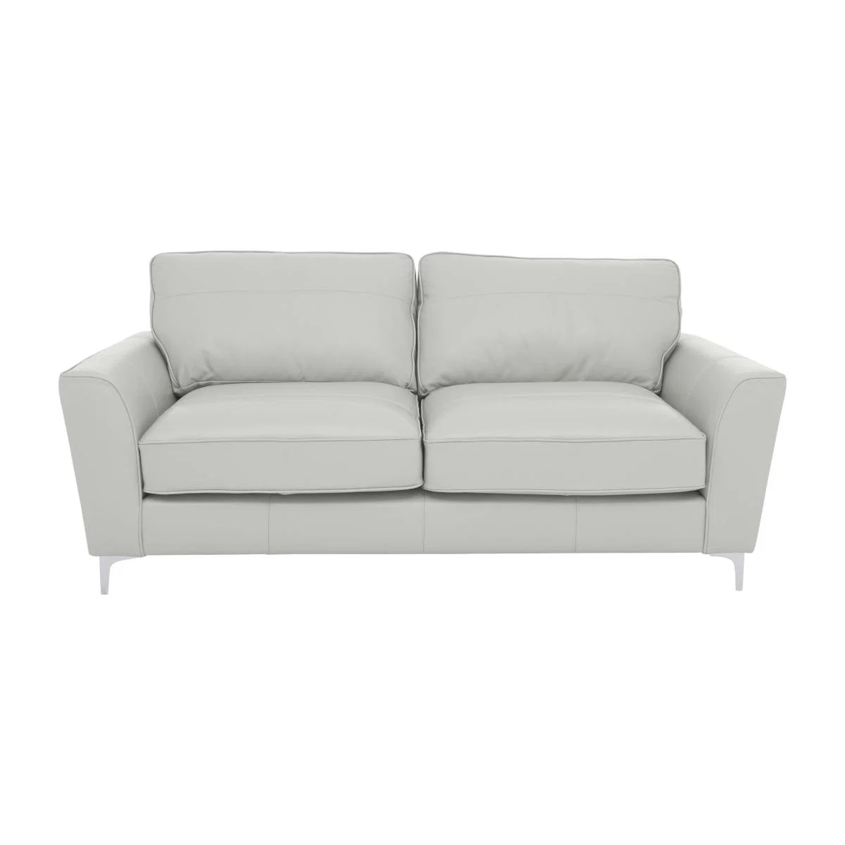 Legend Classic Back 3 Seater Leather Sofa with Light Feet - Verona Pearl