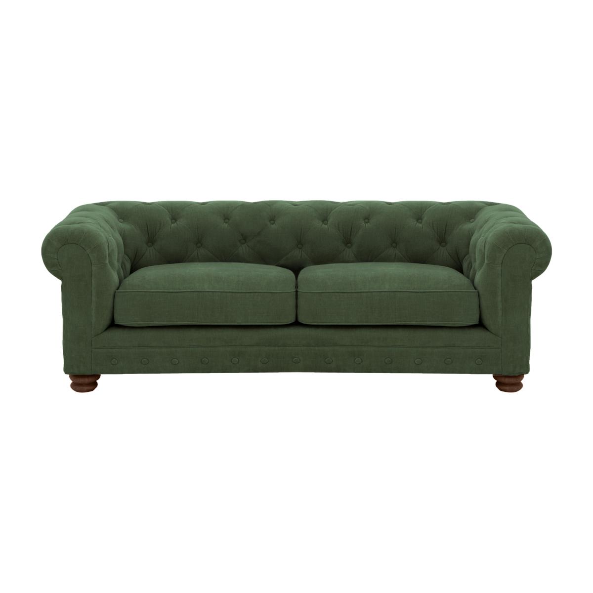 Alexander and James - Chesterfield Collection Hugo 3 Seater Fabric Sofa - Highland Green - Dark Feet