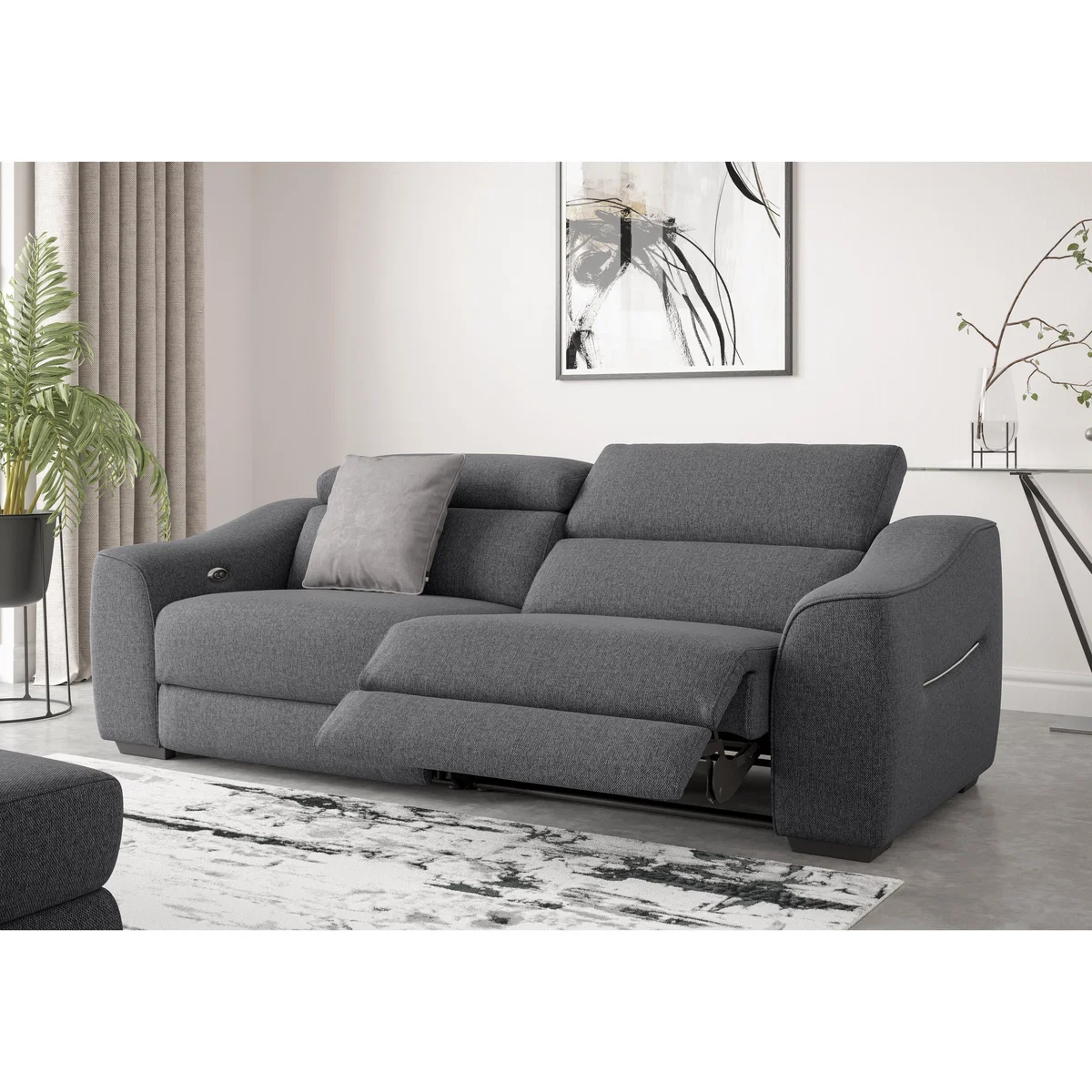 Elixir 3 Seater Fabric Power Recliner Sofa - Beige – image 3