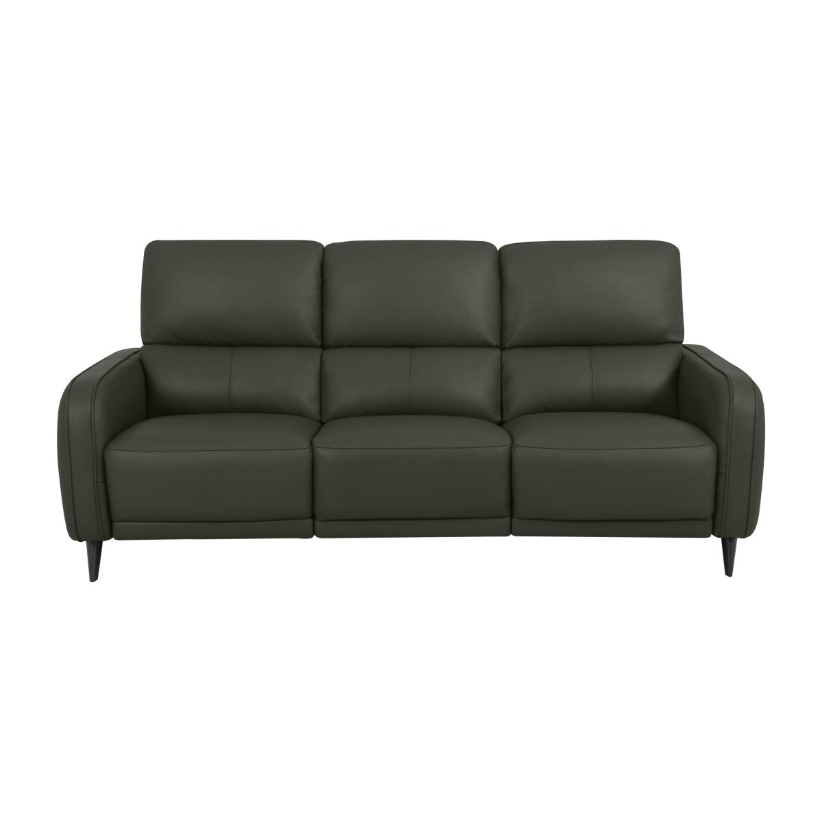 Domicil - Logan 3 Seater Leather Power Recliner Sofa - NN Olive Green