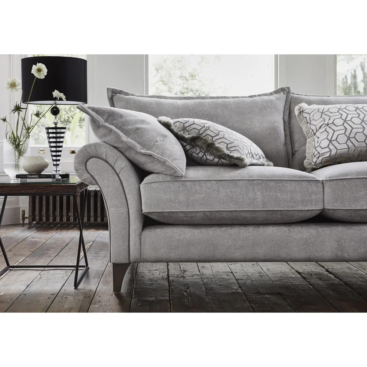 Boutique Splendour Fabric 3 Seater Sofa - Grey – image 3