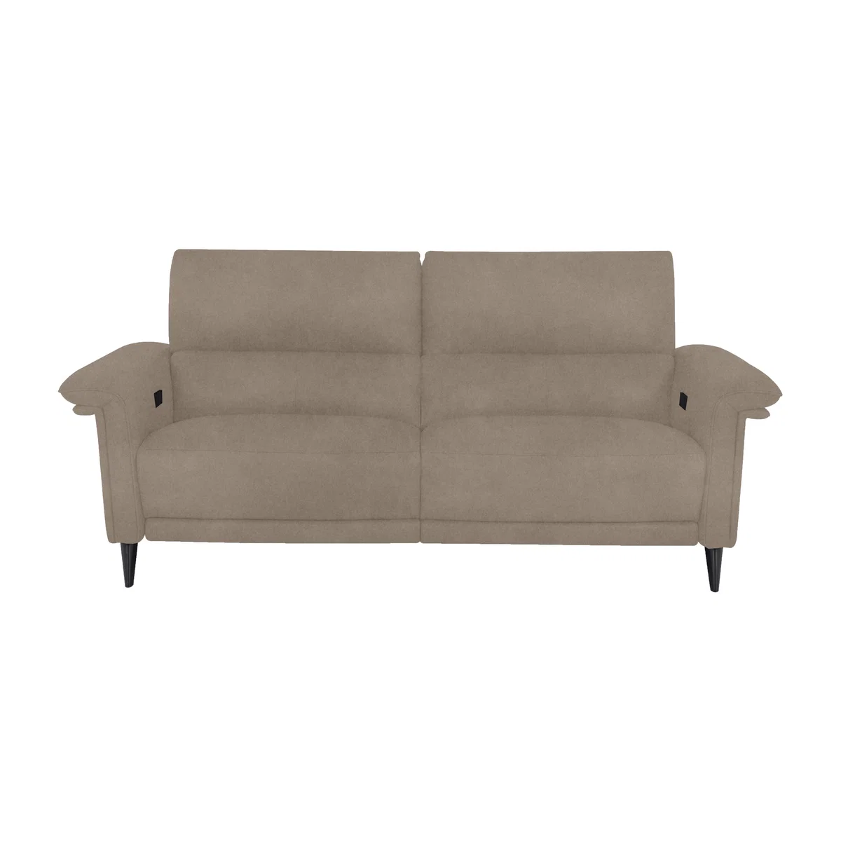 Domicil - Huxley 3 Seater Fabric Power Recliner Sofa with Telescopic Headrests - Light Khaki