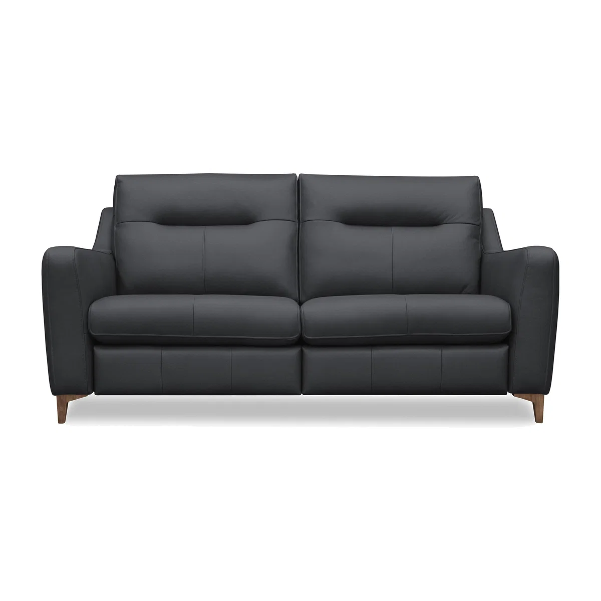 G Plan - Arlo 3 Seater Leather Sofa - No Recliner - Cambridge Pet Blue with Walnut Feet