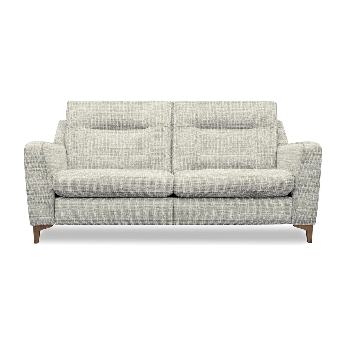 G Plan - Arlo 3 Seater Fabric Power Recliner Sofa - Waffle Smoke with Walnut Feet