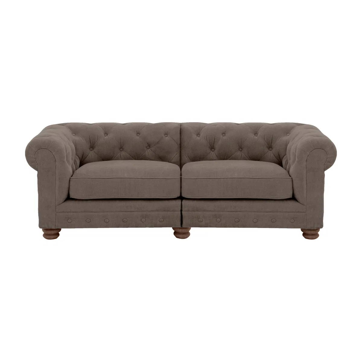 Alexander and James - Chesterfield Collection Hugo 3 Seater Split Frame Fabric Sofa - Wicker - Dark Feet