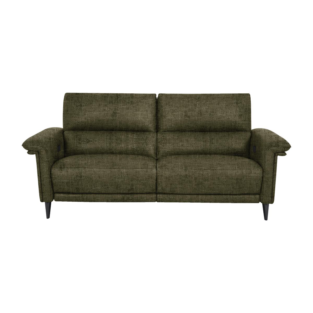 Domicil - Huxley 3 Seater Fabric Power Recliner Sofa with Telescopic Headrests - Grey Forest