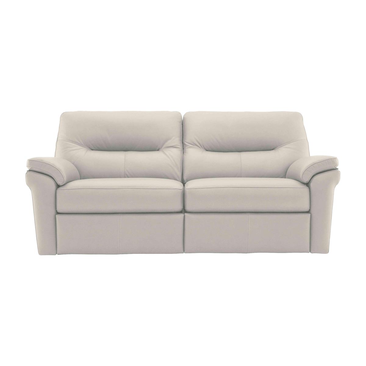 G Plan - Seattle 3 Seater Leather Power Recliner Sofa with Power Lumbar - Light Grey