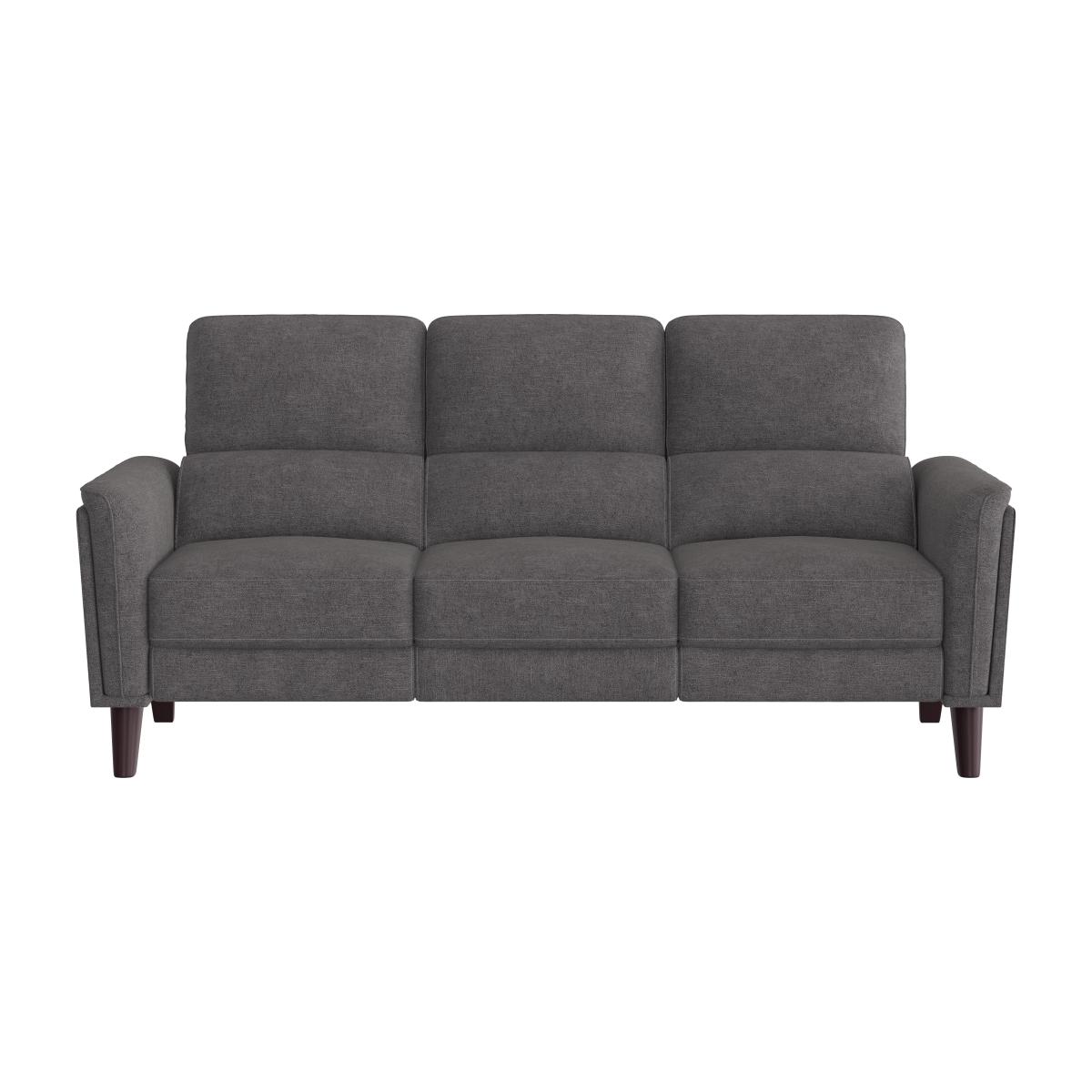 Compact Collection Klein 3 Seater Fabric Power Recliner Sofa with Telescopic Headrests - Iron