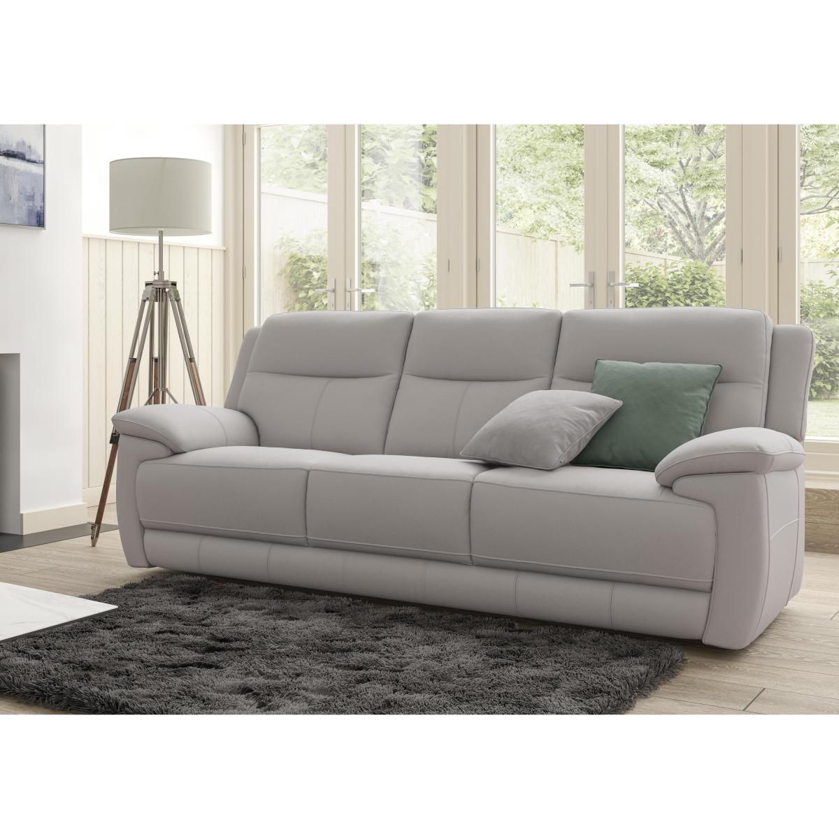 Touch 3 Seater Heavy Duty Fabric Sofa with USB Ports - Beige – image 2