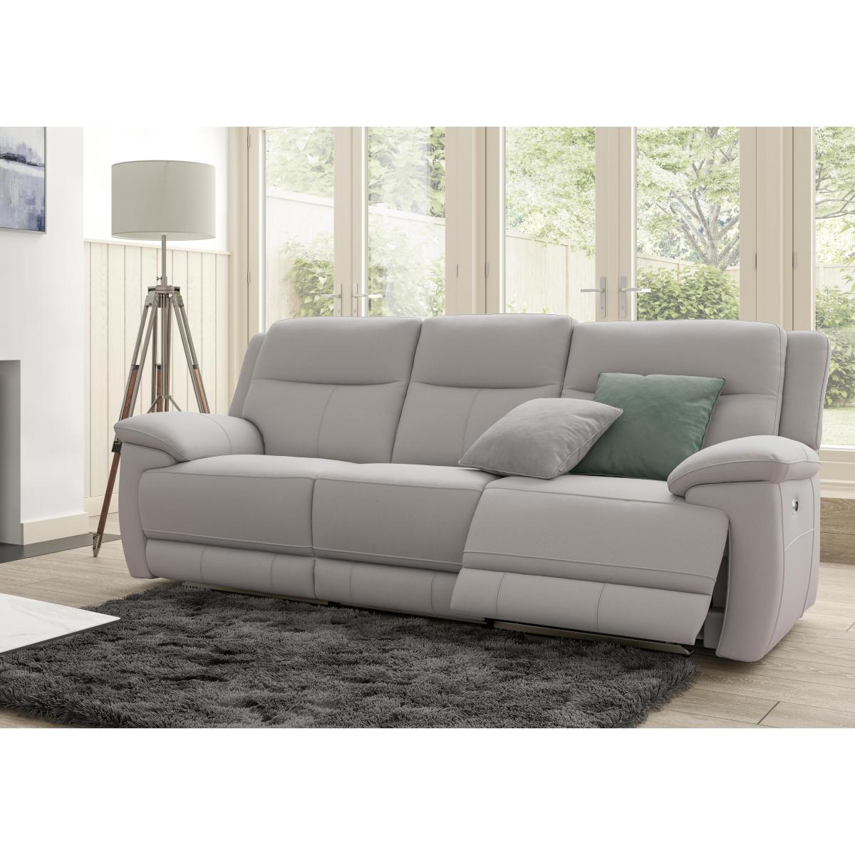 Touch 3 Seater Heavy Duty Fabric Sofa with USB Ports - Beige – image 3