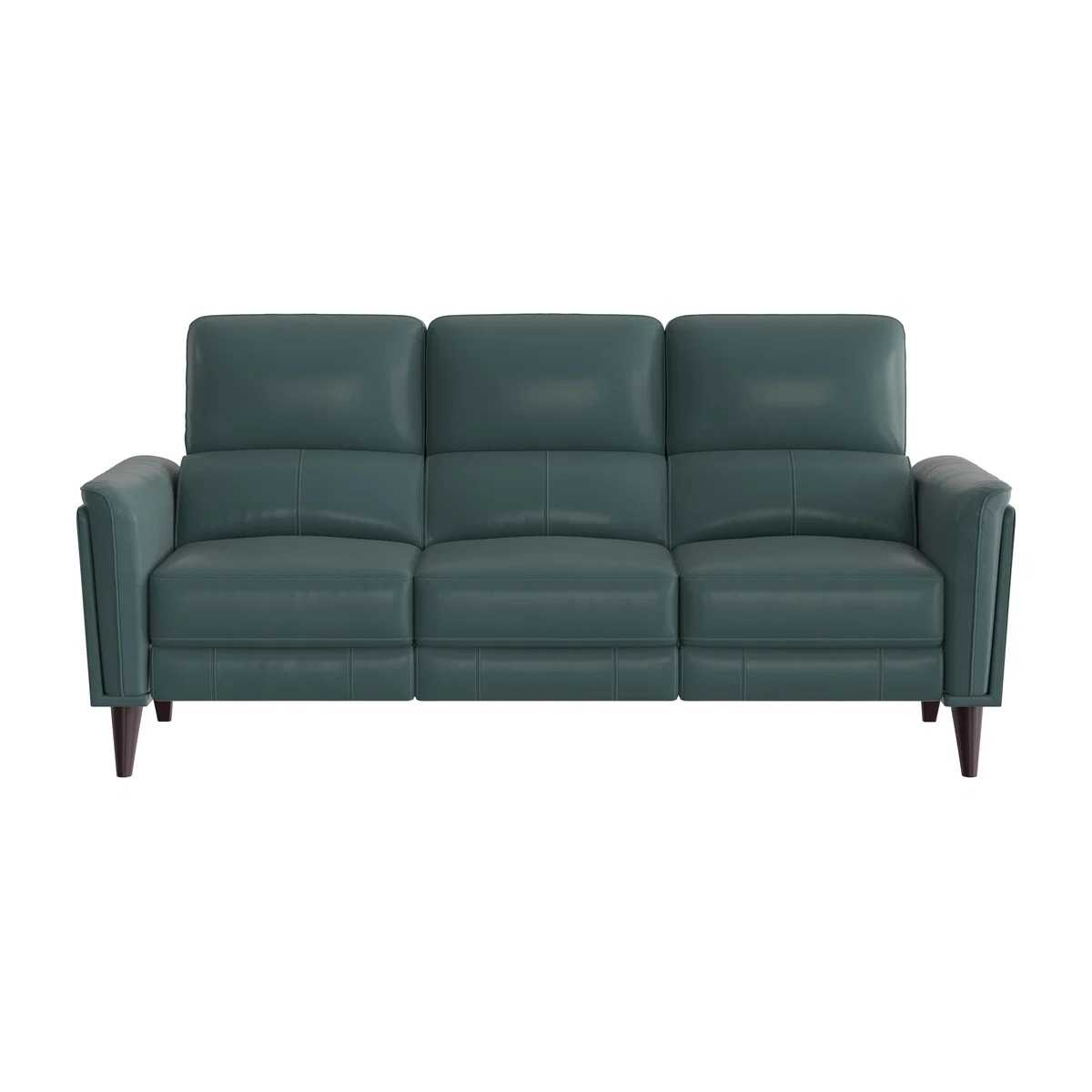 Compact Collection Klein 3 Seater NC Leather Power Recliner Sofa with Telescopic Headrests - NC Lake Green