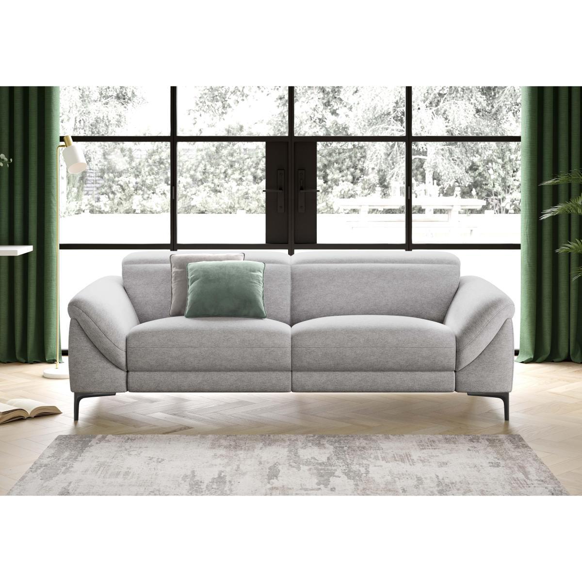 Galaxy 3 Seater Fabric Sofa with Manual Headrests - Grey- World of Leather – image 2