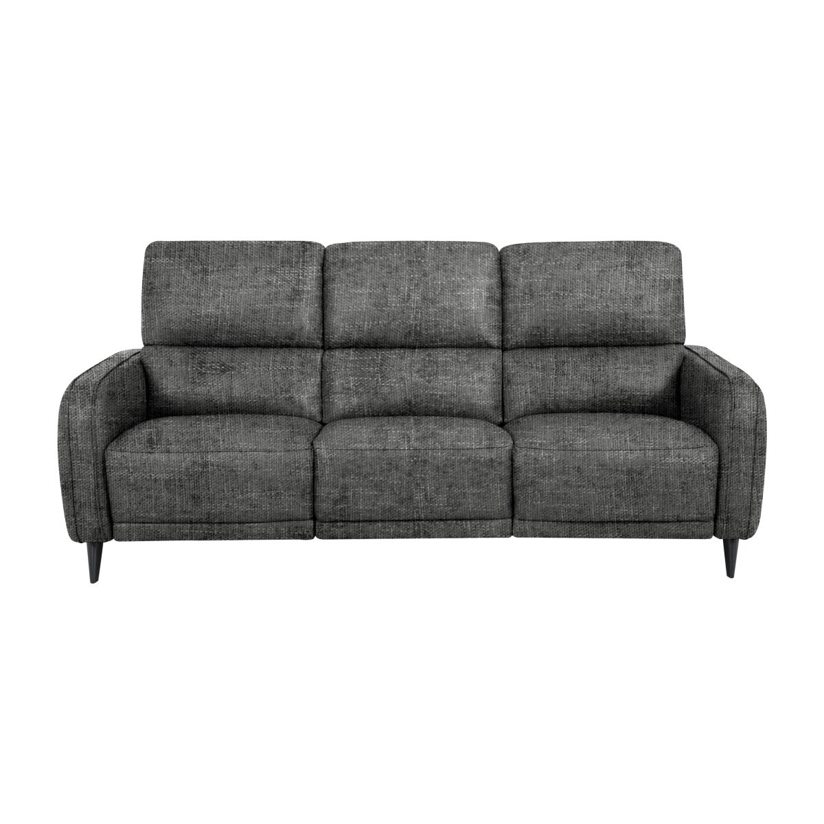 Domicil - Logan 3 Seater Fabric Power Recliner Sofa - Gunmetal