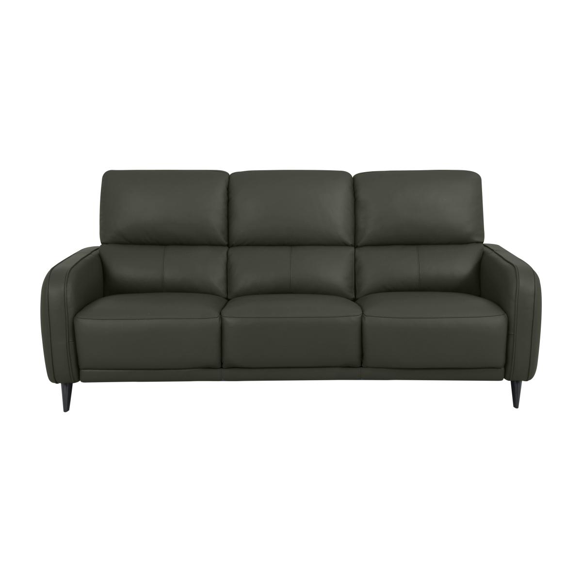 Domicil - Logan 3 Seater Leather Sofa - NN Olive Green
