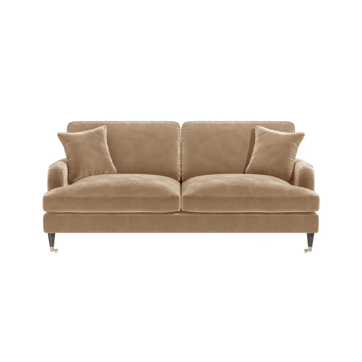 Beige Velvet 3 Seater Sofa - Payton – image 2