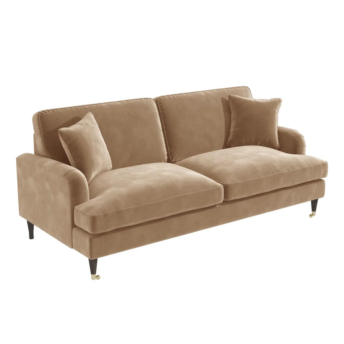 Beige Velvet 3 Seater Sofa - Payton – image 4