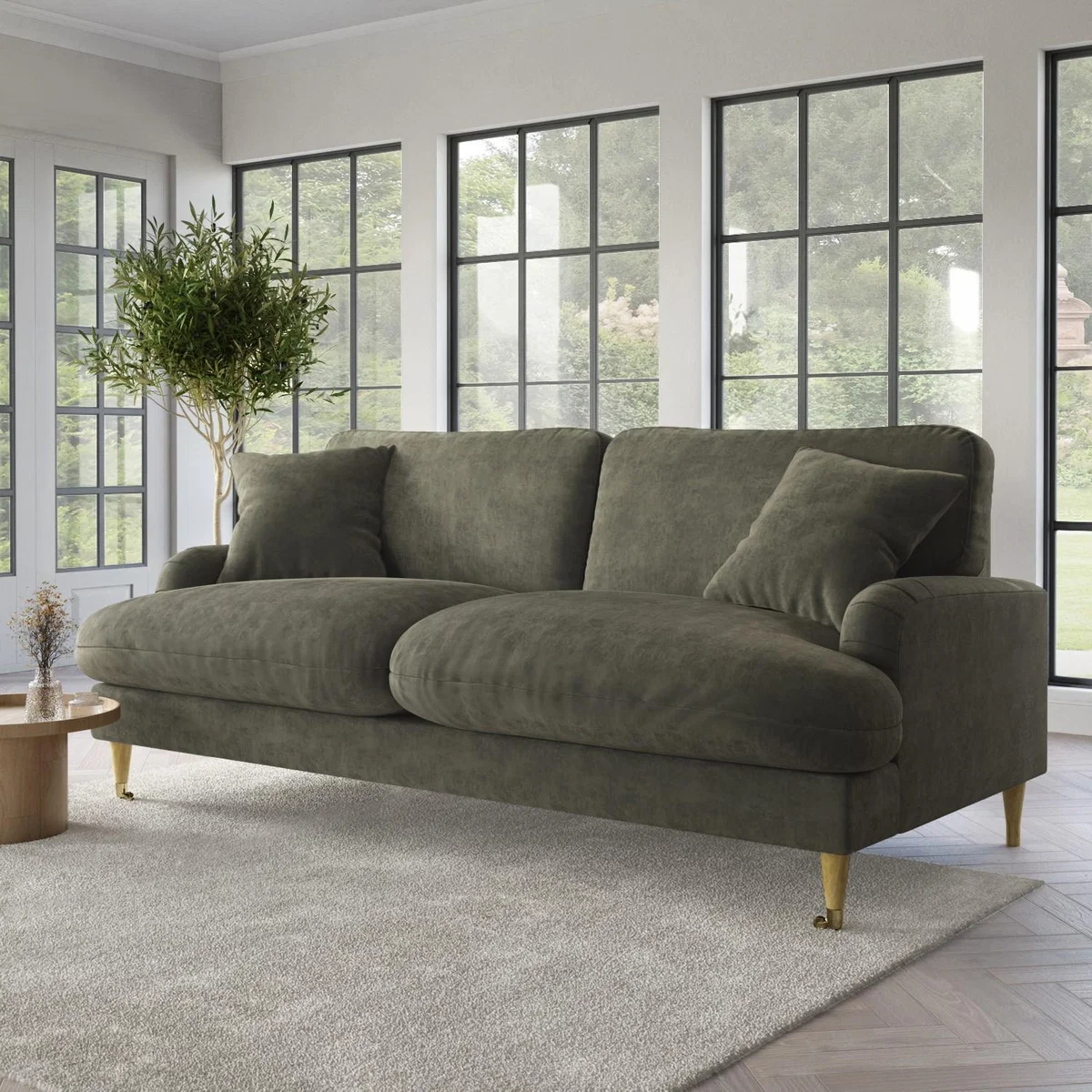Green Fabric 3 Seater Sofa - Payton Premium – image 1