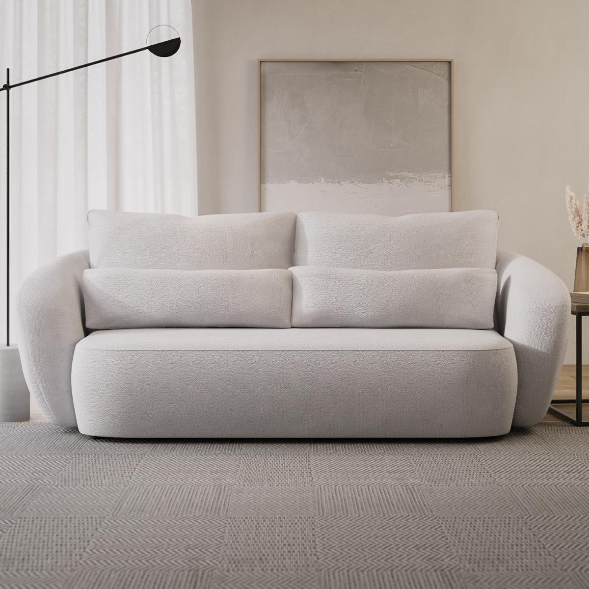 Cream Chenille Fabric 3 Seater Sofa - Vera – image 3