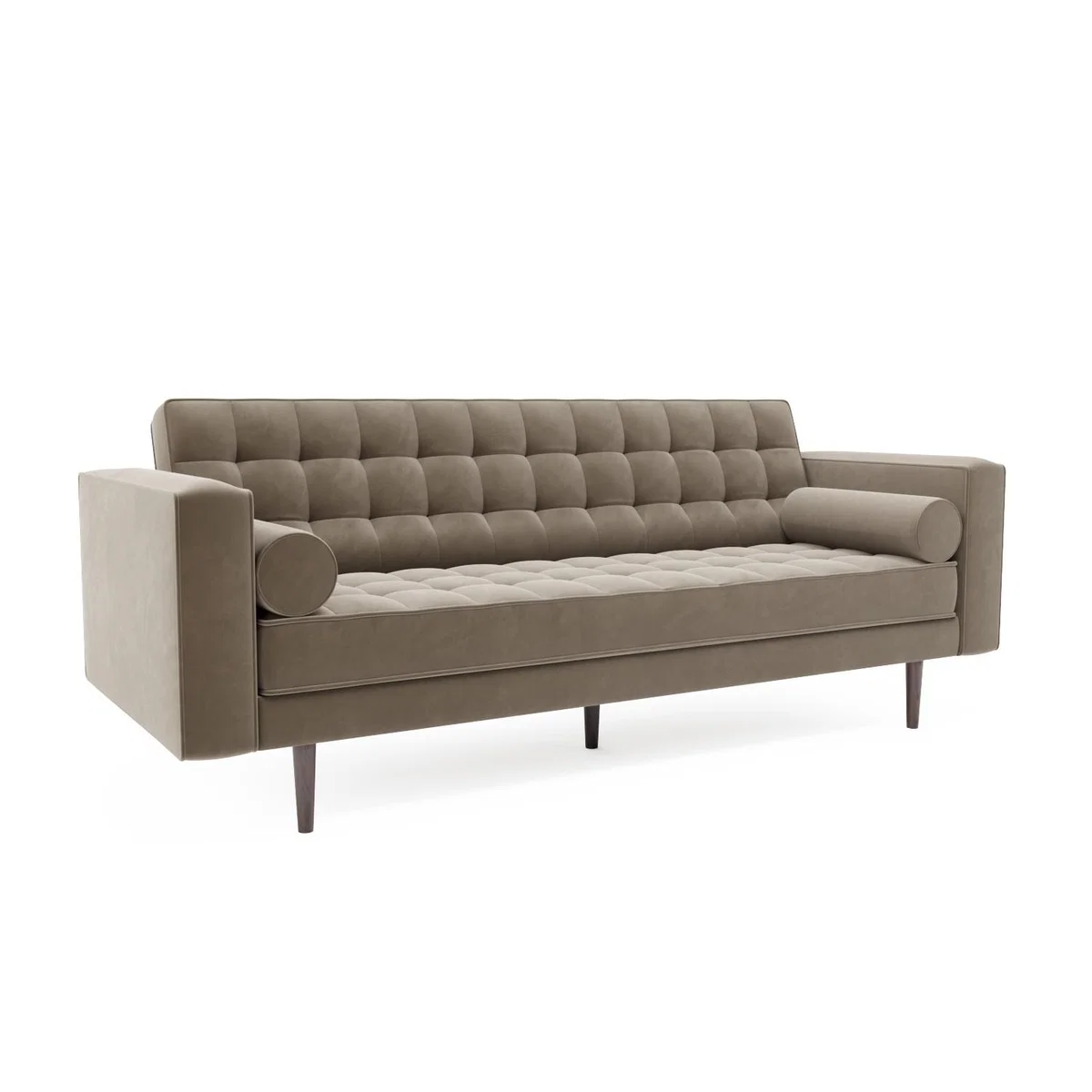 Beige Velvet 3 Seater Sofa - Zane – image 3