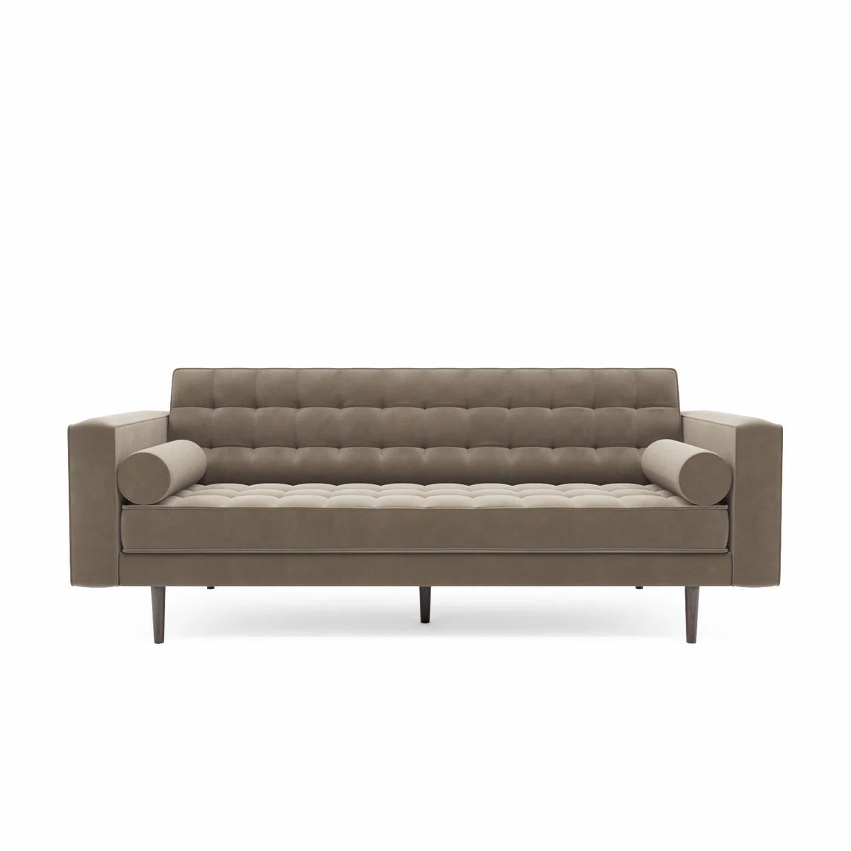 Beige Velvet 3 Seater Sofa - Zane – image 4