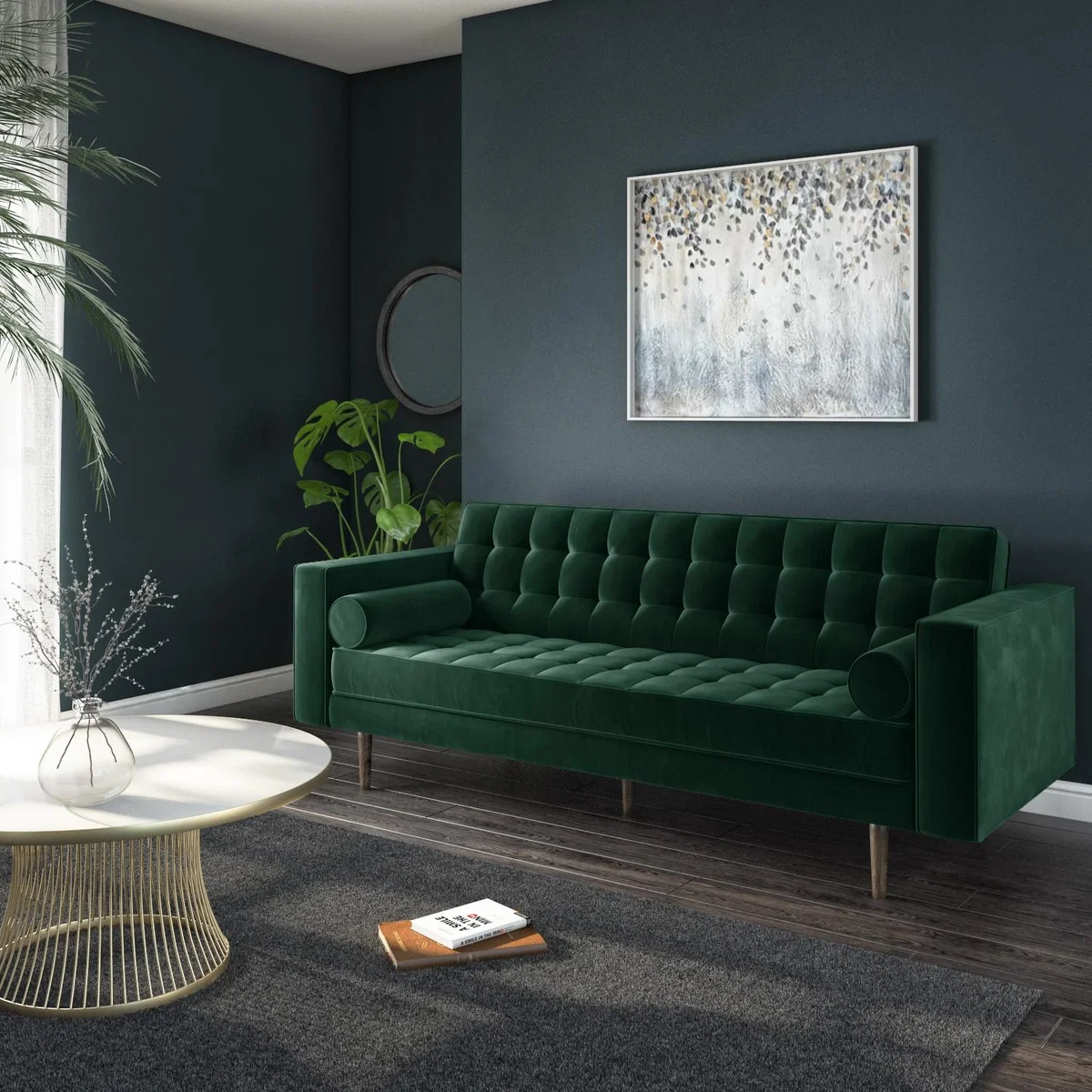 Green Velvet 3 Seater Sofa - Elba – image 4