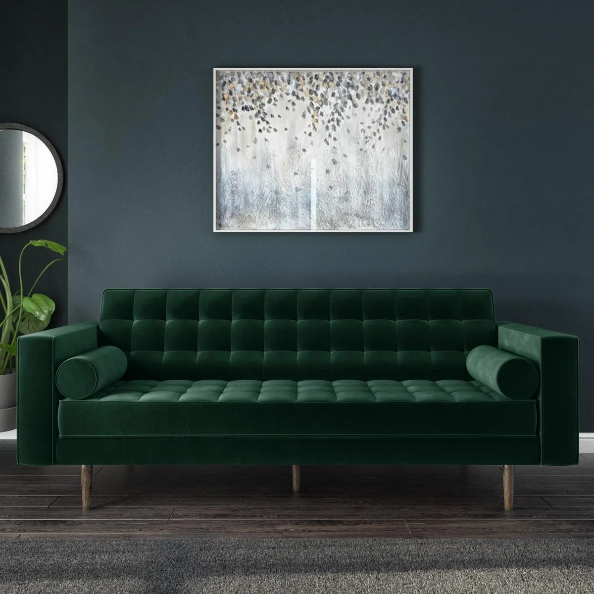Green Velvet 3 Seater Sofa - Elba – image 5