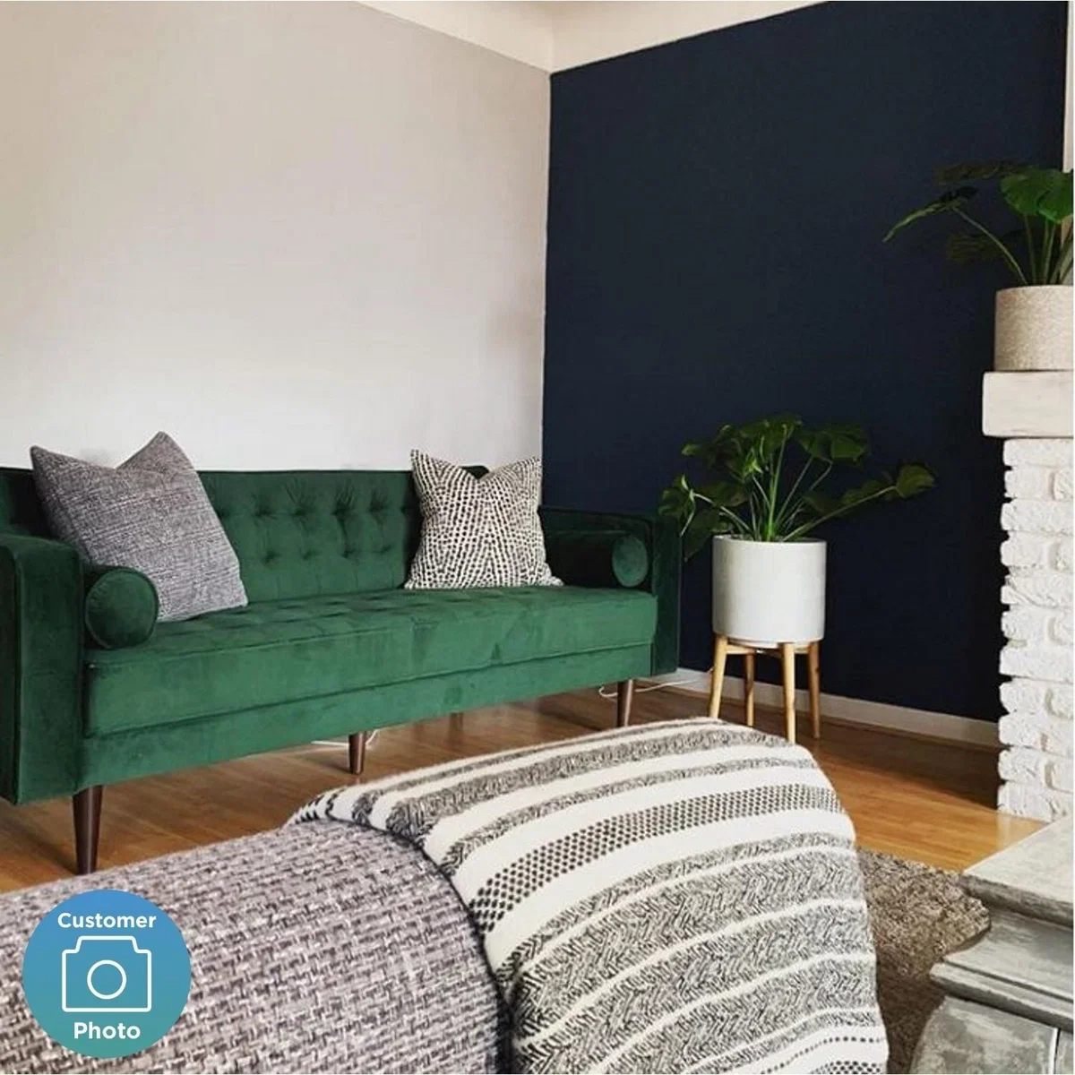 Green Velvet 3 Seater Sofa - Elba – image 7