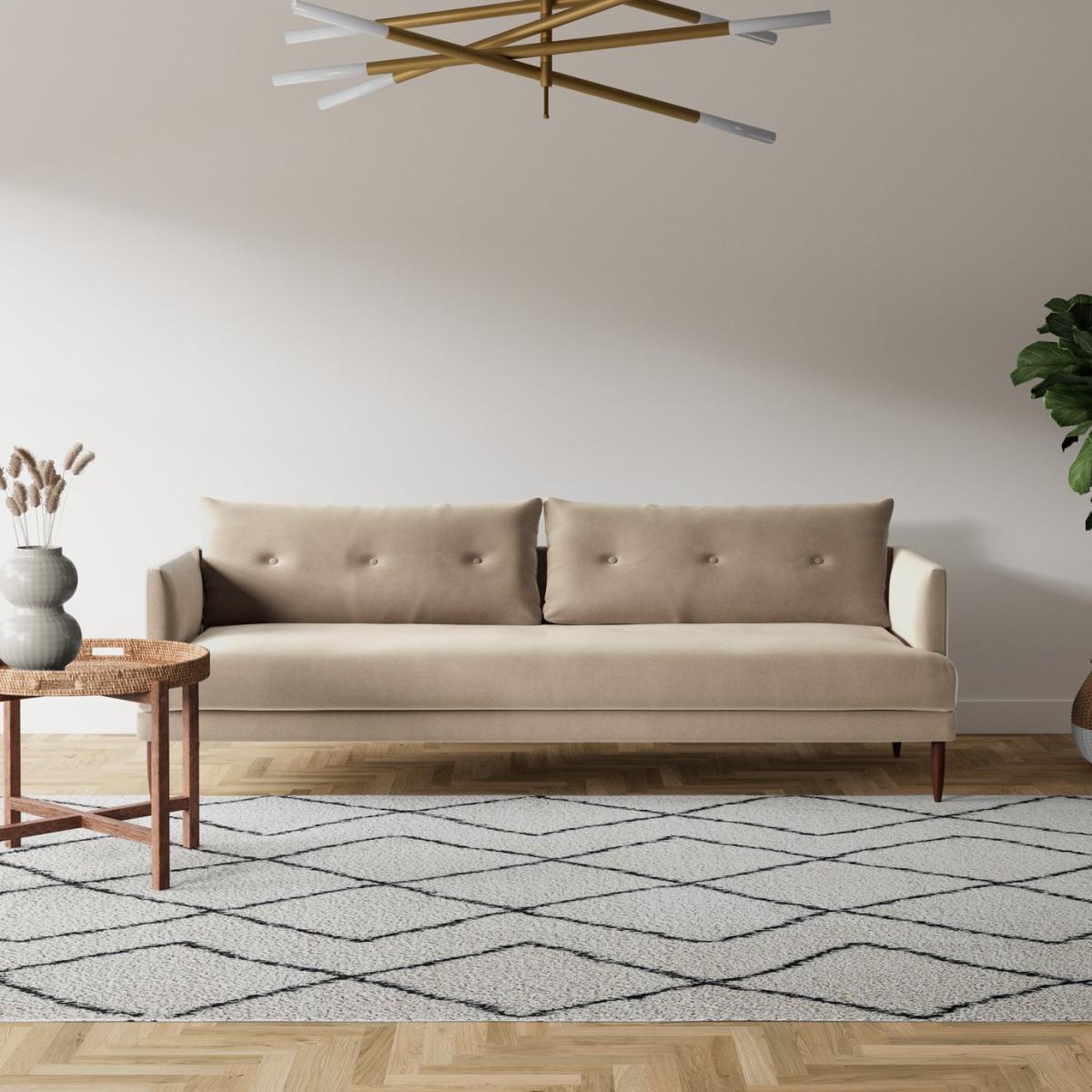 Swoon Kalmar Velvet 3 Seater Sofa - Taupe – image 3