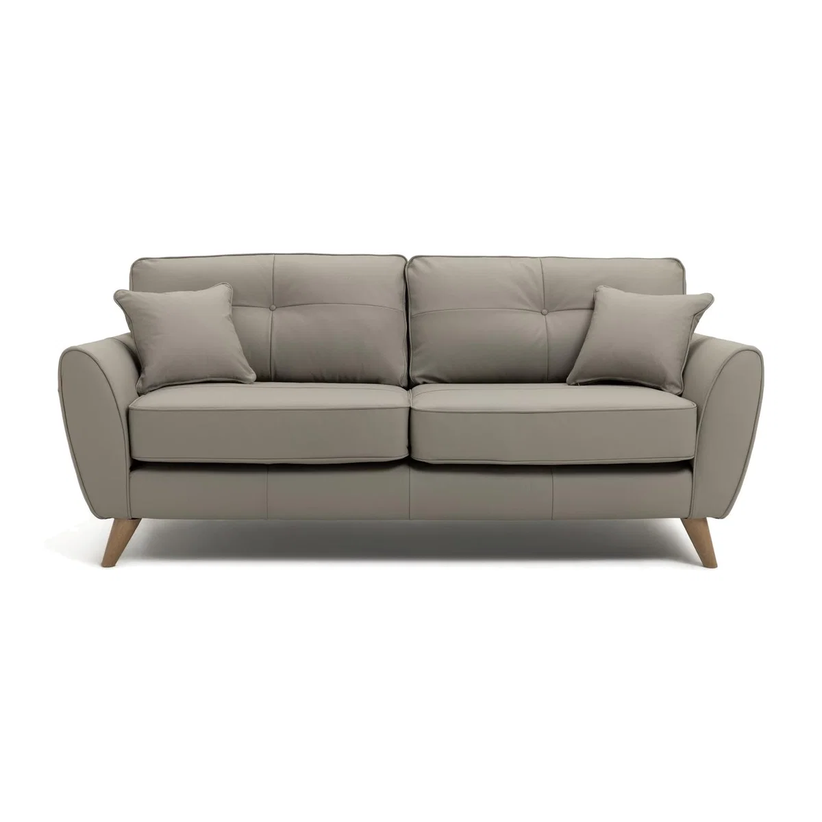 Habitat Isla 3 Seater Leather Sofa - Grey
