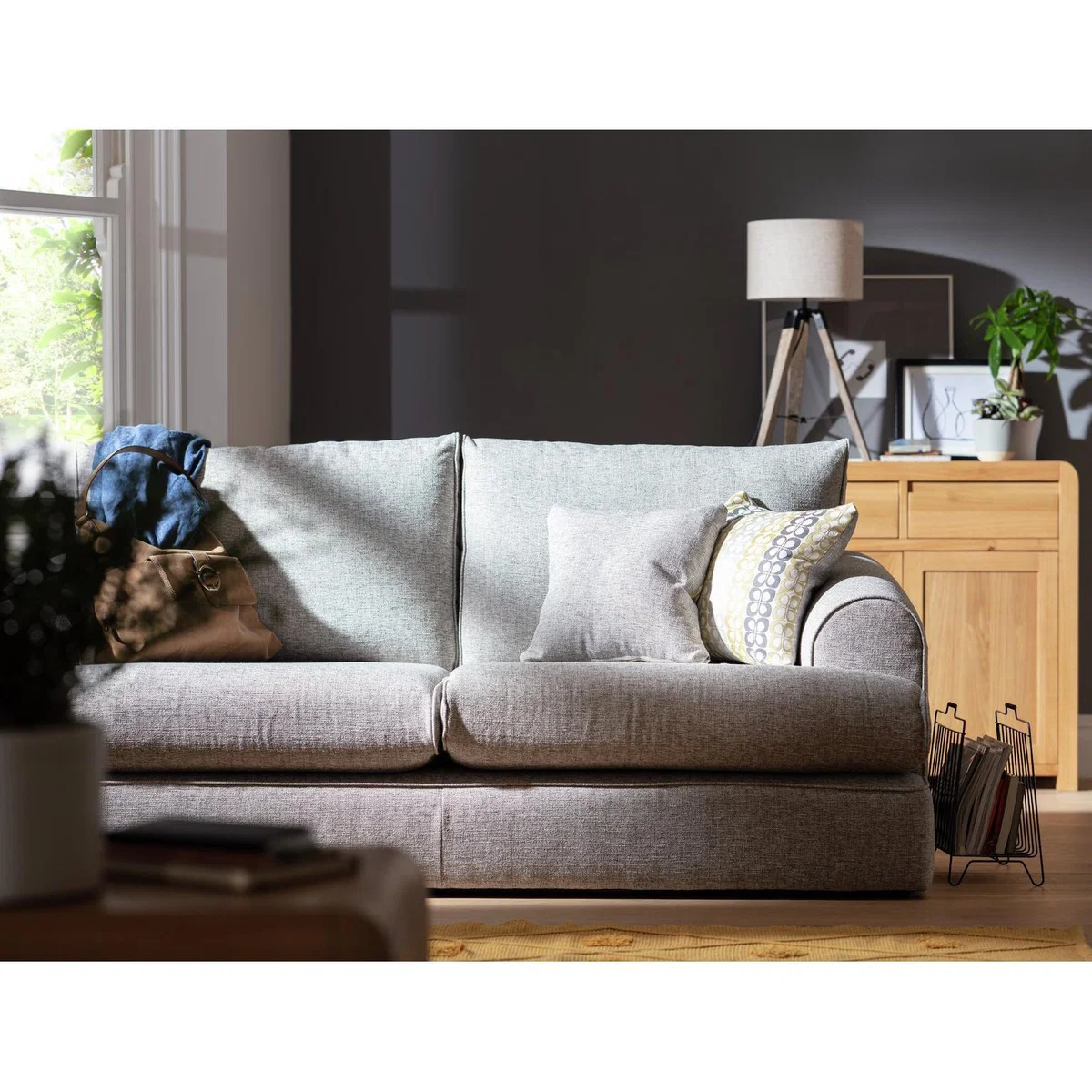 Habitat Atticus 3 Seater Fabric Sofa - Grey – image 4