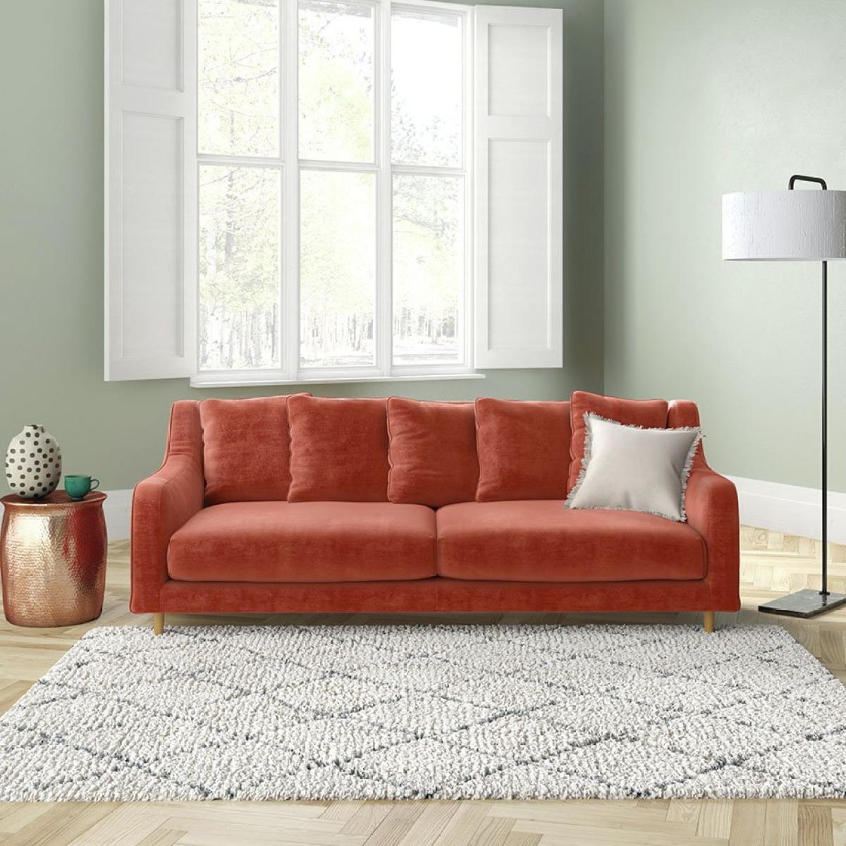 Habitat Swift 3 Seater Velvet Sofa - Dark Grey – image 2