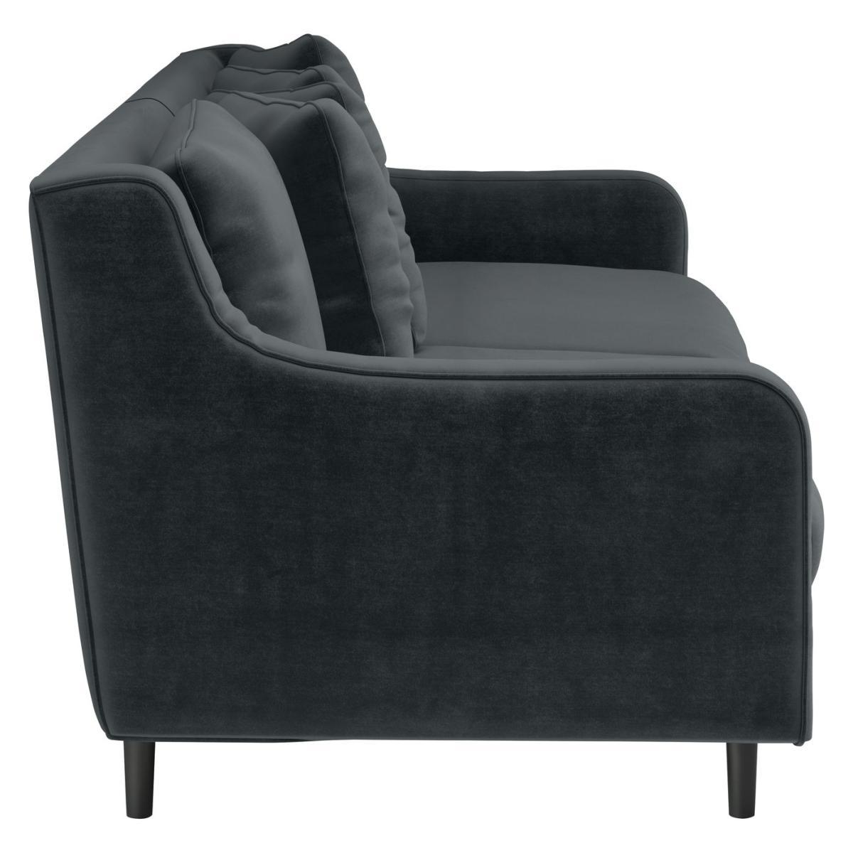 Habitat Swift 3 Seater Velvet Sofa - Dark Grey – image 4