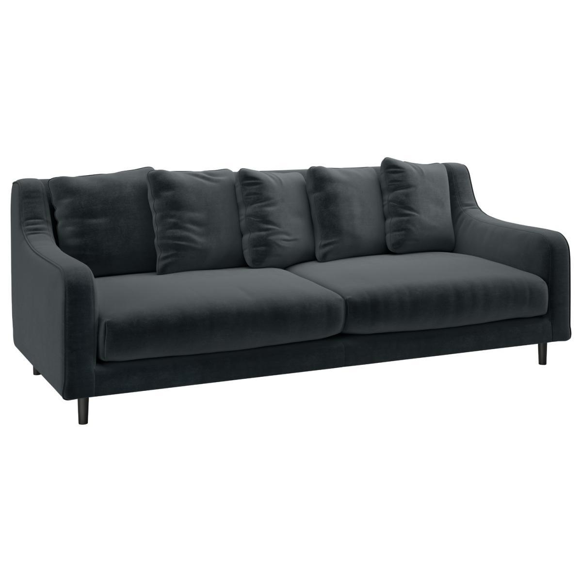 Habitat Swift 3 Seater Velvet Sofa - Dark Grey – image 5