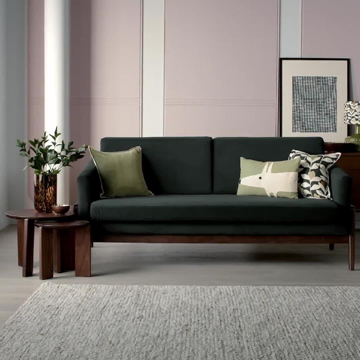 Habitat x Scion Esala Fabric 3 Seater Sofa - Green – image 2